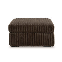 Corcoran Oversized Ottoman with Jumbo Corduroy Upholstery, Chocolate