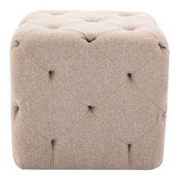19-Inch Square Tufted Ottoman Footstool, Upholstered Cube Pouf With Button Tufting For Living Room, Bedroom (Multiple Fabrics) by Winston Porter