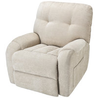 Modern Chenille Swivel Rocking Beige Recliner