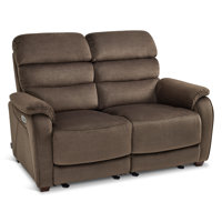 Zero Wall Power Loveseat Recliner, Reclining Loveseat Sofa with Adjustable Headrest by Hokku Designs