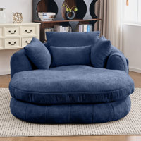Oversized Chaise Lounge Chair Indoor, Deep Seat Chenille Sleeping Couch, Cloudlike Reading Chair for Living Room, Bedroom, Reading Room by Latitude Run