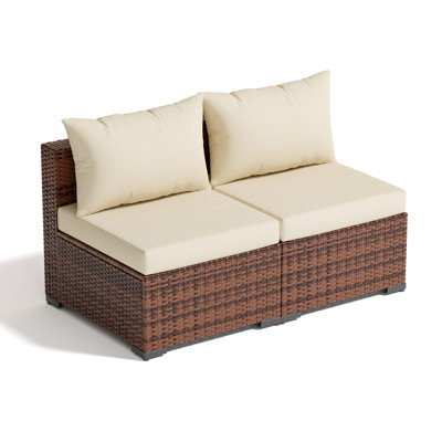 2-Person Outdoor Seating Group With Cushions by Ebern Designs