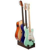 Wooden Guitar Stand For Multiple Guitars, 5-Holder, Front Display Space-Saving Floor Guitar Rack For Home, Studio, Stage, Walnut Color (For 5 Electric by Latitude Run