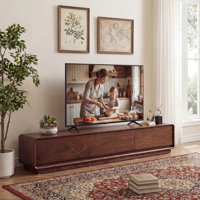 Tv Stand, Entertainment Center With 3 Drawers, Solid Wood, Fully Assembled by Corrigan Studio