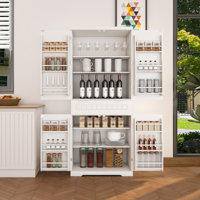 Pantry Cabinet, 71.65" Tall Storage Cabinet With Drawer, 2 Cabinets & 6 Door Shelves, Adjustable Shelves, Freestanding Cupboard For Kitchen, Living Ro by Ophelia & Co.