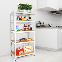5 Tier Laminated White Metal Shelving Unit Adjustable Garage Storage Utility Rack Heavy Duty Shelves Organization Multipurpose Shelf Warehouse Basemen by Wrought Studio
