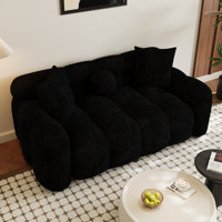 Modern Upholstered Sofa, Chenille Tufted Loveseat Couch