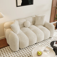 Modern Upholstered Sofa, Chenille Tufted Loveseat Couch