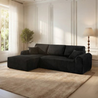 109“ L-Shaped Sectional Cloud Sofa Free Combination Soft Corduroy Fabric 109 x 69 Inches No Assembly Required 1400 lbs Capacity For Living Room. by Mercer41