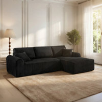 109“ L-Shaped Sectional Cloud Sofa Free Combination Soft Corduroy Fabric 109 x 69 Inches No Assembly Required 1400 lbs Capacity For Living Room. by Mercer41
