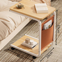 Square Shelf Storage Wheels Coffee Side Table by Latitude Run