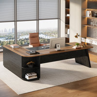 78.7" L-shaped Office Desk With Cabinet, Large Executive Computer Desk With Storage Shelves by Latitude Run