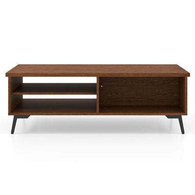 2-Tier Rectangular Center Table with Storage Shelves & Compartments for Living Room by George Oliver