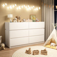 6 Drawer Dresser With Charging Station & LED Light, 47.2" W by Ebern Designs
