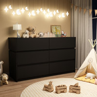 6 Drawer Dresser With Charging Station & LED Light, 47.2" W by Ebern Designs