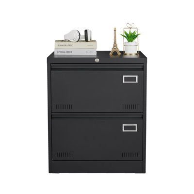 2-drawer Metal Lateral File Cabinet (black) – Locking File Cabinet For Home/office, Widened Drawers Fit Legal/letter/a4 Sizes, Assembly Required, Secu by Latitude Run