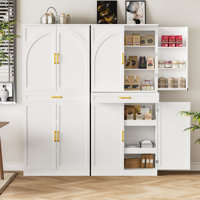 71’’ Tall Kitchen Pantry Cabinet With 6 Hanging Shelves, 2 Sliding Drawers And Adjustable Shelves by Latitude Run