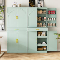 71’’ Tall Kitchen Pantry Cabinet With 6 Hanging Shelves, 2 Sliding Drawers And Adjustable Shelves by Latitude Run