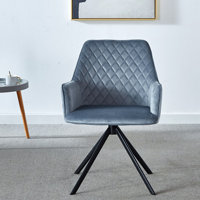 Modern Desk Chair No Wheel, Ergonomic Office Chair Office Upholstered Chair, Computer Chair For Bedroom, Reception Room, Living Room With Metal Legs by Mercer41
