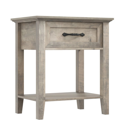 Bedside Tables 1 Pc , 50Cm Wide Bed Side Table with Drawer & Open Shelves, Wooden Nightstand End Table with Storage by Ebern Designs