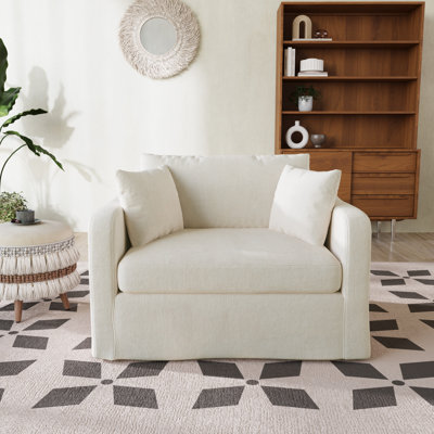 45.3” W Modern Accent Chair, Upholstered Single Sofa Chair With Pillows by Ivy Bronx