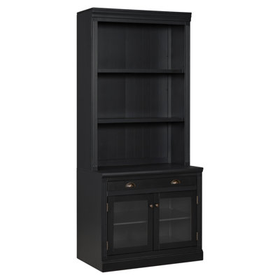 83.4"Tall Bookshelf, Modern Bookcase With 2 Glass Doors And 1 Drawer,Storage Bookcase With Open Shelves For Living Room,Home Office,White by 17 Stories