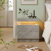 Modern Nightstand With LED Light And 2 Drawers by Wrought Studio
