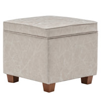 17.5" Square Storage Ottoman With Lift-Off Lid Wooden Legs For Living Room/Bedroom/Entryway by Winston Porter