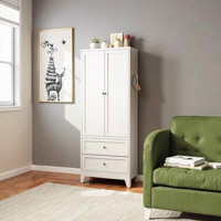 72 Inch White Freestanding Pantry Cabinet with 2 Drawers, Heavy-Duty Steel Kitchen Storage Cabinet with Adjustable Shelves, Magnetic Soft-Close Doors, by Lark Manor