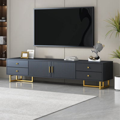 U-Can TV Stand For 65+ Inch TV, Entertainment Center TV Media Console Table, Modern TV Stand With Storage, TV Console Cabinet Furniture For Living Roo by George Oliver