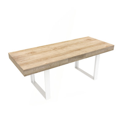 Extendable Dining Room Table For 6 8 10, Modern Farmhouse Wooden Kitchen Expanding Table, Long Large Expandable Dining Room Conference Table by 17 Stories