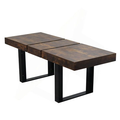 Extendable Dining Room Table For 6 8 10, Modern Farmhouse Wooden Kitchen Expanding Table, Long Large Expandable Dining Room Conference Table by 17 Stories