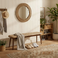 Modern Elegant Faux Leather Upholstered Bench Entryway Bench Bedroom End of Bed Bench Dining Bench by George Oliver