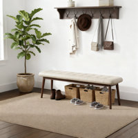 Modern Elegant Faux Leather Upholstered Bench Entryway Bench Bedroom End of Bed Bench Dining Bench by George Oliver