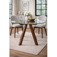 Gislaine Clear 48" Round Dining Table by Charlton Home