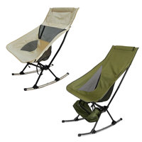 Portable Folding Rocking Chair With Carry Bag, 198lbs Capacity, High Back Armless Rocker For Camping, Patio, Beach, And Lawn