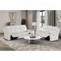 Blanche White Reclining Sofa With LED Lights (Only 1 Sofa) by Latitude Run