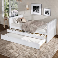 Twin Solid Wood Platform Bed With 3 Drawers And Trundle Bed by Latitude Run