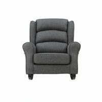 Comfortable Gray Fabric Rocking Chair with Pocket Coil Seat and Sturdy Wooden Frame for Relaxation