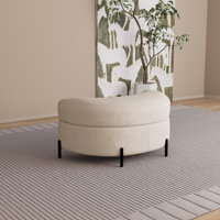 Half-moon Upholstered Storage Ottoman Bench by Latitude Run