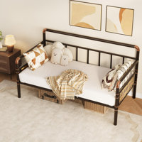 Twin Size Metal Daybed Frame, Heavy-Duty Steel Daybed