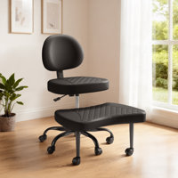 Ergonomic Cross Legged Chair, 360° Swivel Cross-Legged Chair With Wheels, Kneeling Chair With Footrest, Office/Chair by Wrought Studio