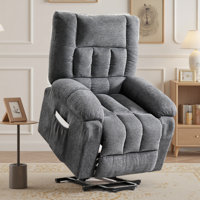 Oversize Power Lift Assist Reclining Chair with Massage Heating & Side Pocket