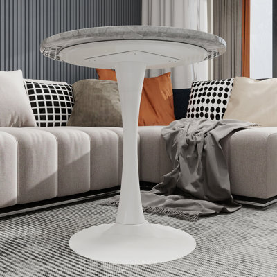 Wood Round Dining Table With Pedestal Base,Coffee Table by Wrought Studio