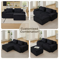 Modular Sectional Sofa, Modular Cloud Sofa With Deep Seat, Big Comfy Couch For Living Room, White