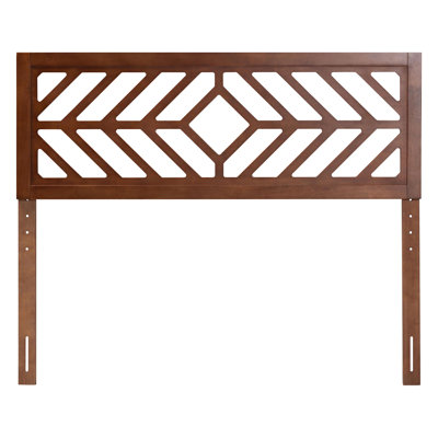 Baxton Studio Olsen Wood Headboard With Geometric Cutout Design - Modern Decorative Panel For Bed Frame, Contemporary Bedroom Accent With Adjustable H by George Oliver