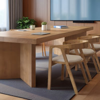 Modern Rectangular Solid Wood Conference Table by Latitude Run