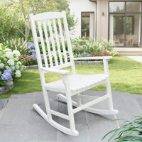 Boulder Mahogany Outdoor Rocking Chair by August Grove