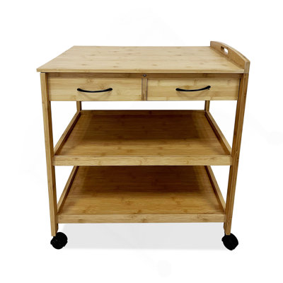 Modern Contemporary Trolley With Open Shelves And Storage Drawers by Union Rustic