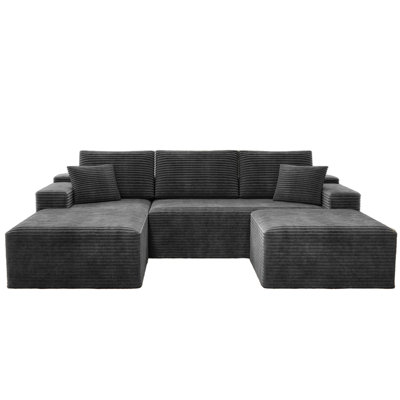 Koli U-shaped Cloud Sectional Sofa Couch, Modular Sofa, Corduroy Fabric by Mercer41